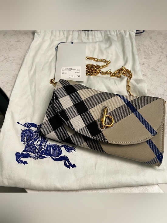Burberry Handbags - Burberry Lichen Check Chain Wallet - Shoulder Clutch